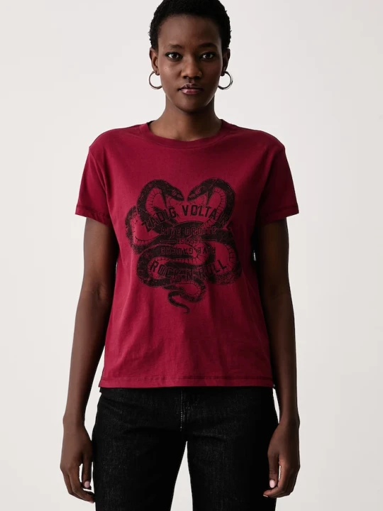Zdjęcie produktu Zadig&Voltaire T-shirt damski bawełniany WALK czerwony