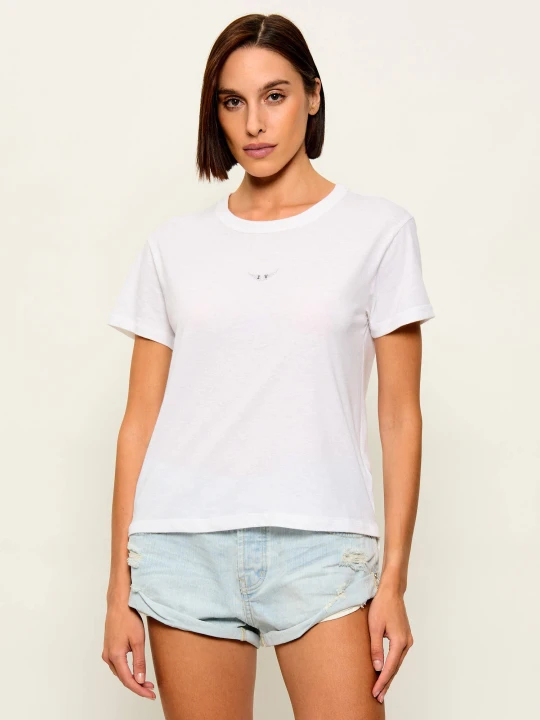 Zdjęcie produktu Zadig&Voltaire T-shirt Marta Wings Strass | Regular Fit | z dodatkiem lnu biały