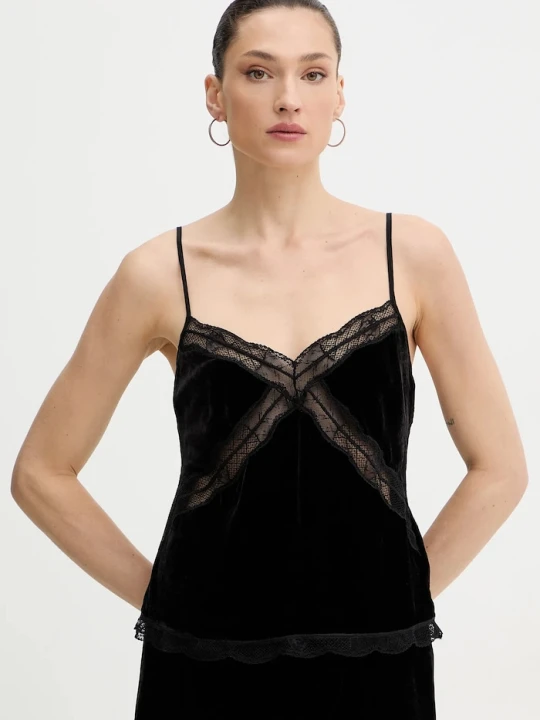 Zdjęcie produktu ZADIG&VOLTAIRE top z dodatkiem jedwabiu czarny
