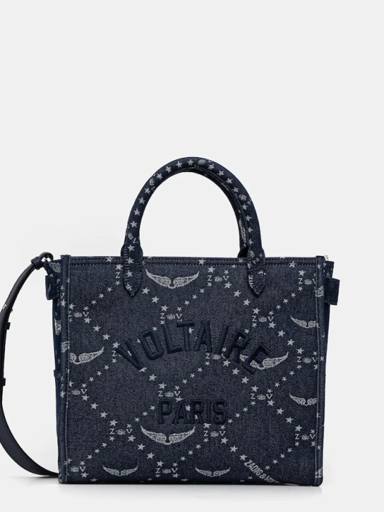 Zdjęcie produktu ZADIG&VOLTAIRE torebka ANGEL TOTE DENIM MONOGRAM granatowy