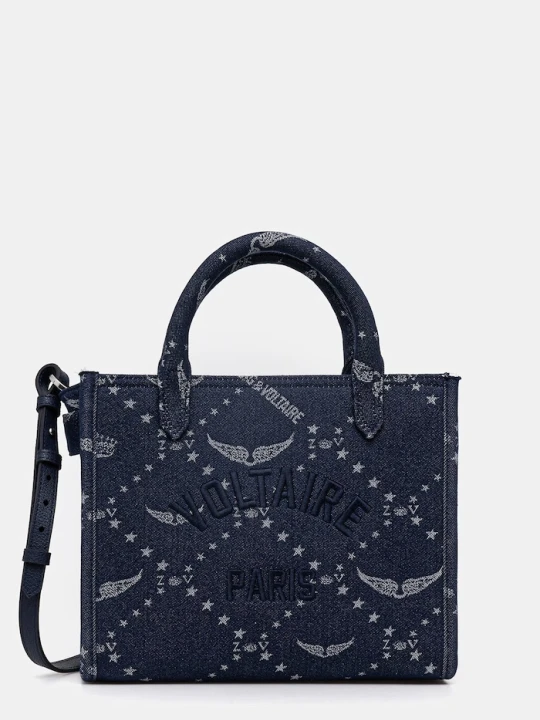 Zdjęcie produktu ZADIG&VOLTAIRE torebka ANGEL TOTE XS DENIM MONOGRAM granatowy