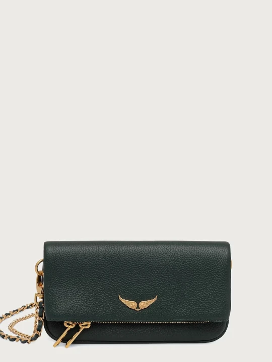 Zdjęcie produktu Zadig&Voltaire torebka crossbody damska skórzana ROCK NANO GRAINED LEATHER zielony