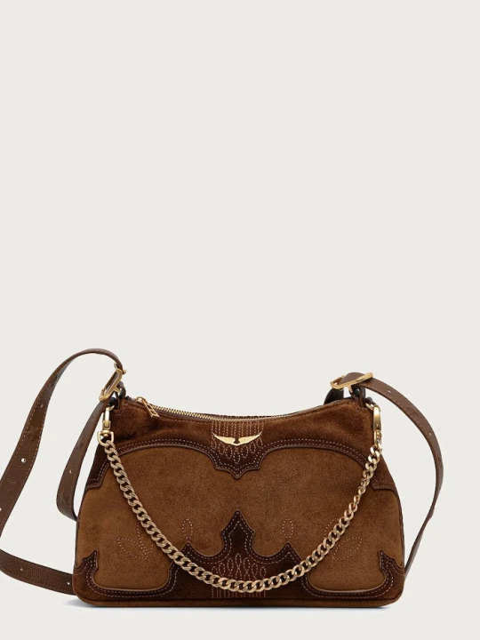 Zdjęcie produktu Zadig&Voltaire torebka crossbody damska zamszowa JIM brązowy