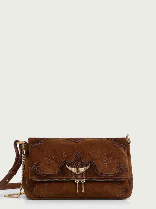 Zdjęcie produktu Zadig&Voltaire torebka crossbody damska zamszowa ROCKY brązowy