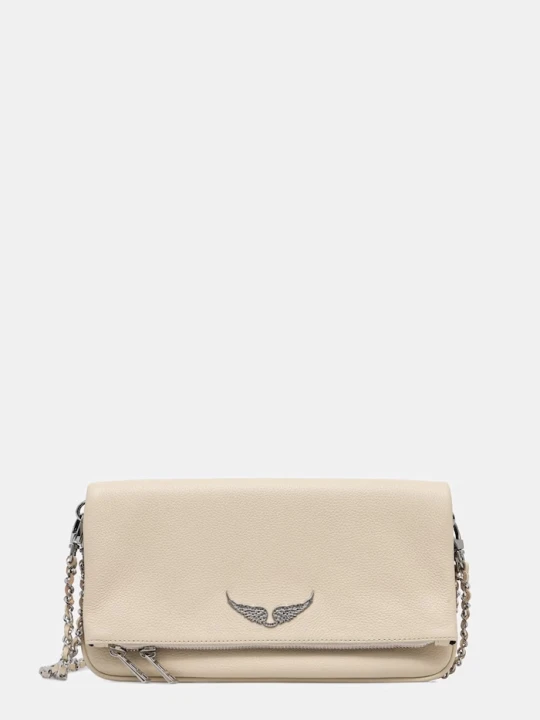 Zdjęcie produktu Zadig&Voltaire torebka damska skórzana ROCK GRAINED LEATHER beżowy