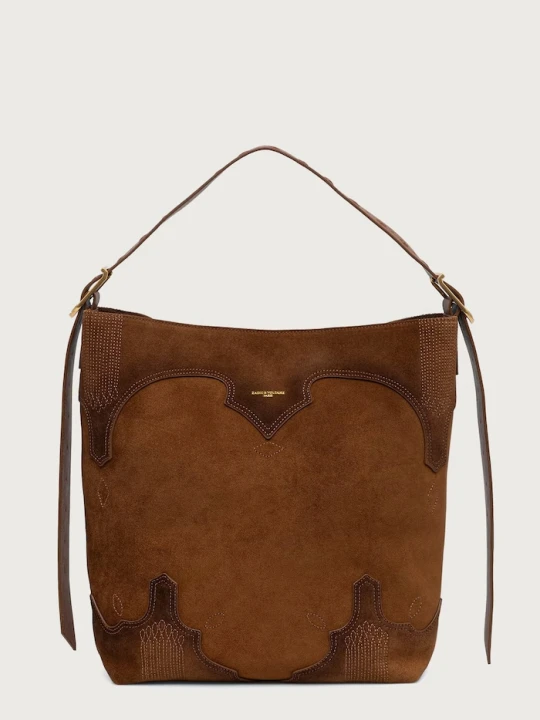 Zdjęcie produktu Zadig&Voltaire torebka shopper damska zamszowa JANE brązowy