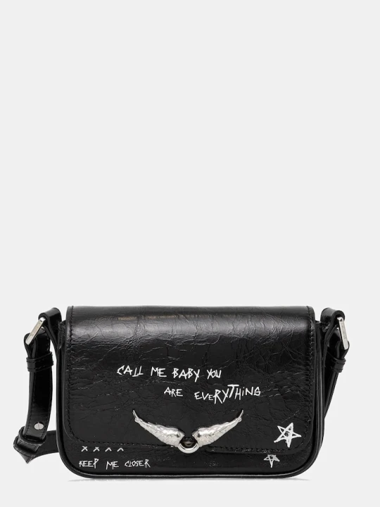 Zdjęcie produktu ZADIG&VOLTAIRE torebka skórzana LE ZAZI VINTAGE GRAFFITI czarny