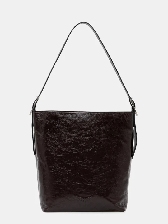 Zdjęcie produktu ZADIG&VOLTAIRE torebka skórzana JANE HOBO VINTAGE PATENT brązowy