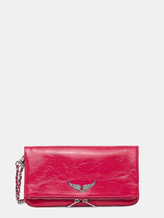 Zdjęcie produktu ZADIG&VOLTAIRE torebka skórzana ROCK VINTAGE PATENT różowy