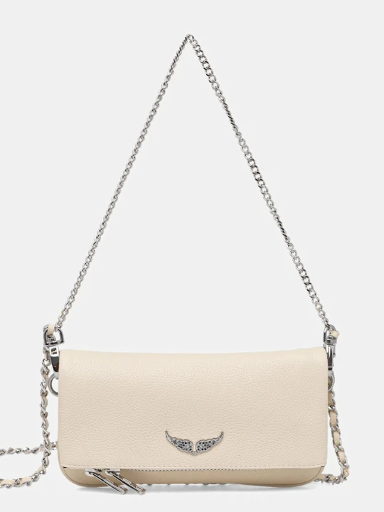 Zdjęcie produktu ZADIG&VOLTAIRE torebka skórzana ROCK NANO GRAINED LEATHER beżowy
