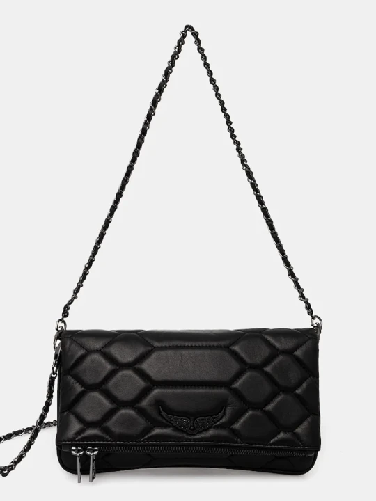 Zdjęcie produktu ZADIG&VOLTAIRE torebka skórzana ROCK XL MAT SCALE czarny