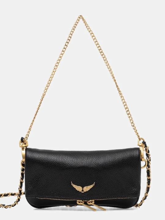 Zdjęcie produktu ZADIG&VOLTAIRE torebka skórzana ROCK NANO GRAINED LEATHER czarny