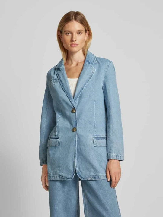 Zdjęcie produktu Żakiet jeansowy z kieszeniami z patką model ‘Jayda’ My Essential Wardrobe Jasnoniebieski