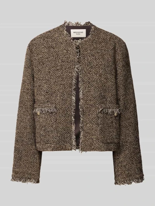 Zdjęcie produktu żakiet krótki o kroju regular fit z mieszanki wełny model 'VENTO' Weekend Max Mara Średniobrązowy
