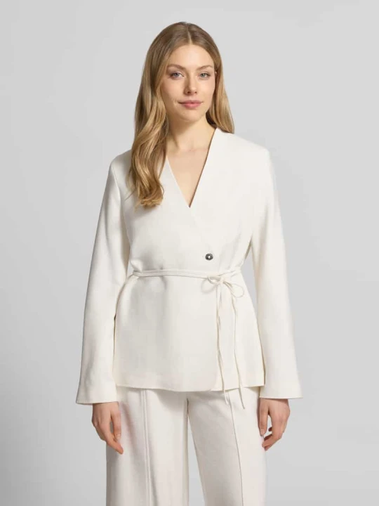 Zdjęcie produktu Żakiet o kroju regular fit z fakturowanym wzorem Calvin Klein Złamany biały