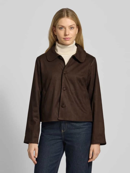 Zdjęcie produktu Żakiet o kroju regular fit z imitacji skóry model ‘Nilo’ NEO NOIR Ciemnobrązowy