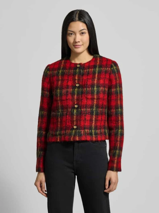 Zdjęcie produktu Żakiet o kroju regular fit z domieszką wełny z alpaki model „MIRALEE” Lauren Ralph Lauren Czerwony melanż