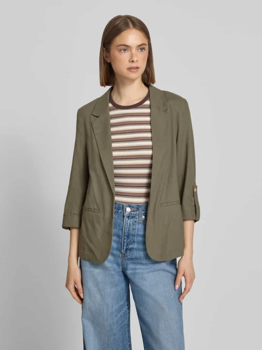 Zdjęcie produktu Żakiet o kroju relaxed fit z mieszanki wiskozy i lnu model 'GOA' Only Oliwkowy