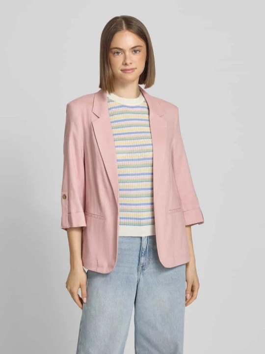 Zdjęcie produktu Żakiet o kroju relaxed fit z mieszanki wiskozy i lnu model 'GOA' Only Jasnoróżowy