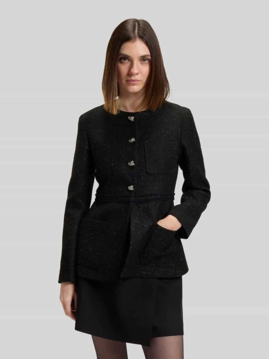 Zdjęcie produktu Żakiet o kroju shaped fit z bouclé model ‘AFRANZI’ Hugo Czarny
