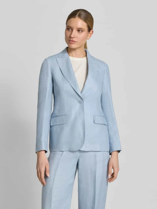 Zdjęcie produktu Żakiet o kroju shaped fit z czystego lnu model 'NALUT' Weekend Max Mara Jasnoniebieski