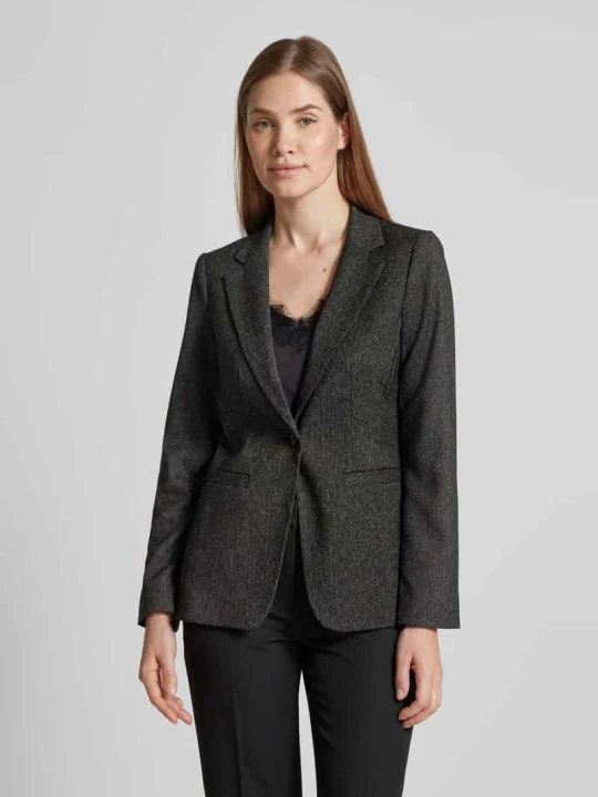 Zdjęcie produktu Żakiet o kroju shaped fit z efektem melanżu z zapięciem na jeden guzik Tom Tailor Czarny