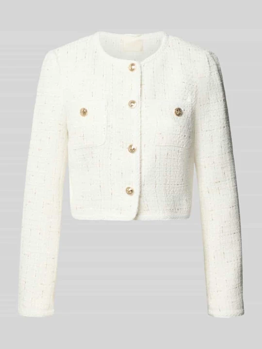 Zdjęcie produktu żakiet o kroju slim fit w imitacji bouclé model 'JOLE' Guess Biały