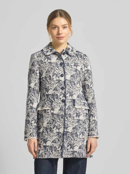 Zdjęcie produktu Żakiet o kroju slim fit we wzór na całej powierzchni z kieszeniami z patką White Label Granatowy