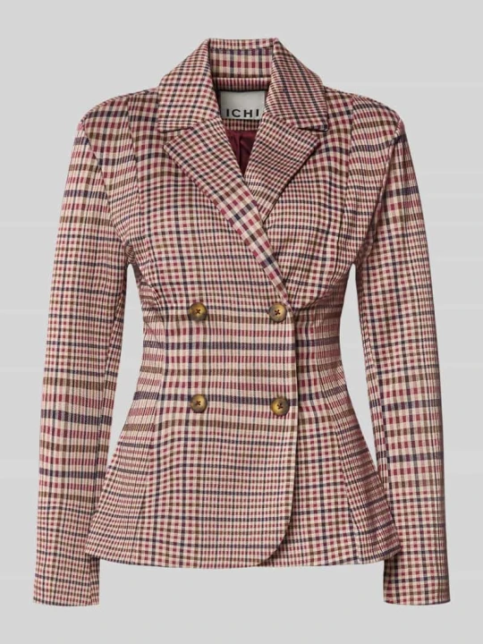 Zdjęcie produktu Żakiet o kroju slim fit z dodatkiem wiskozy model 'Kate' Ichi Bordowy