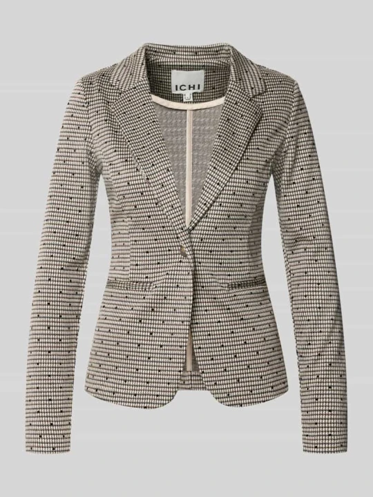 Zdjęcie produktu Żakiet o kroju slim fit z dodatkiem wiskozy model 'Kate' Ichi Ciemnobrązowy