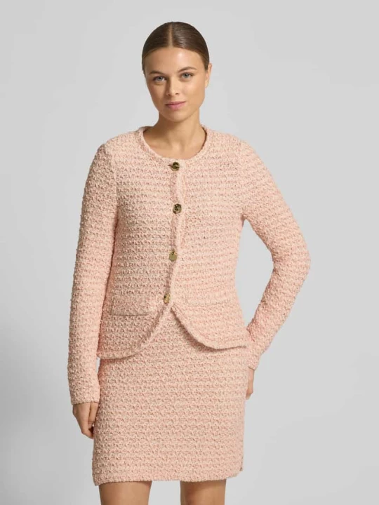 Zdjęcie produktu Marynarka w kroju slim fit o dzianinowym wyglądzie Marc Cain Różowawy