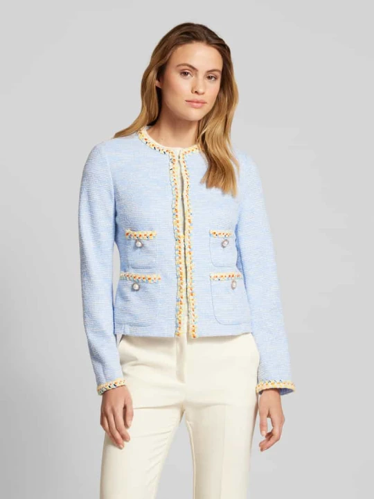 Zdjęcie produktu Żakiet o kroju slim fit z imitacji bouclé White Label Błękitny