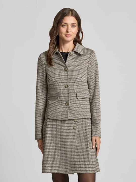 Zdjęcie produktu żakiet o kroju slim fit z kieszeniami z patką MORE & MORE Jasnoszary
