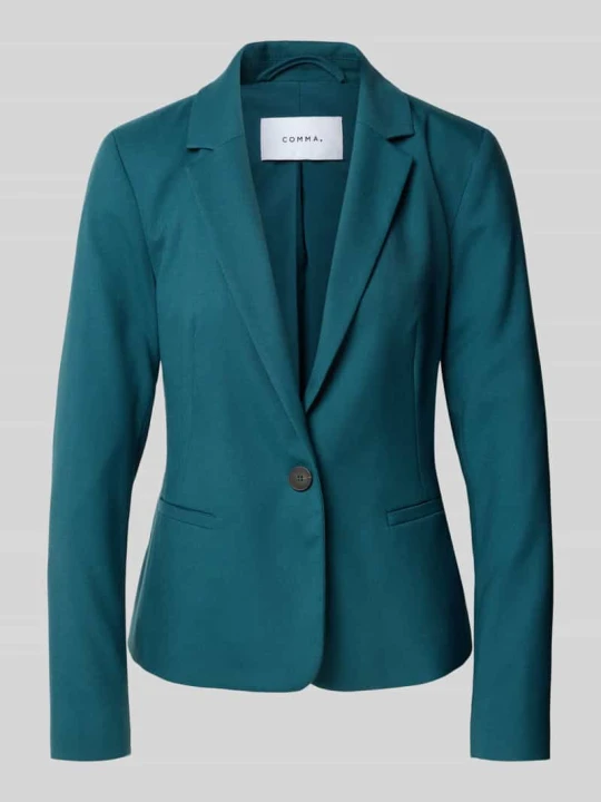 Zdjęcie produktu żakiet o kroju slim fit z kieszeniami z wypustkami comma Petrol