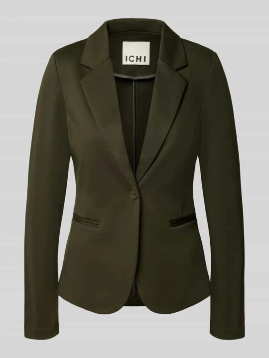 Zdjęcie produktu żakiet o kroju slim fit z kieszeniami z wypustkami model 'KATE' Ichi Khaki