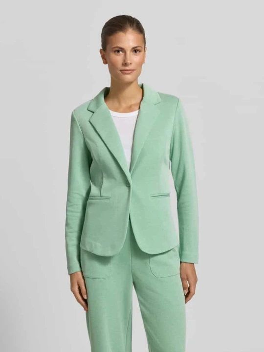 Zdjęcie produktu Żakiet o kroju slim fit z kieszeniami z wypustkami model 'KATE PIQUE' Ichi Jasnozielony