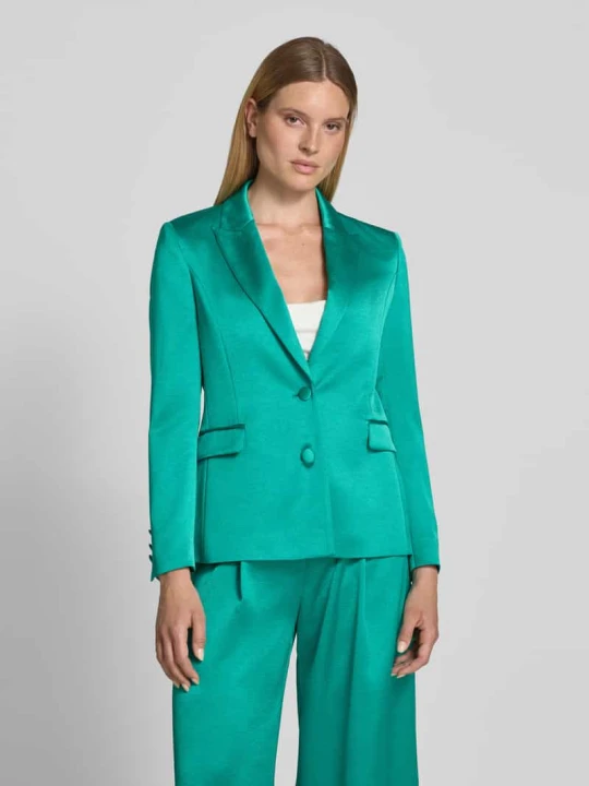Zdjęcie produktu Żakiet o kroju slim fit z kołnierzem z połami i kieszeniami z patką Marc Cain Szmaragdowy