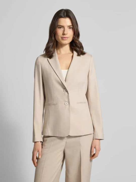 Zdjęcie produktu Żakiet o kroju slim fit z kołnierzem z połami i kieszeniami z wypustkami MORE & MORE Beżowy