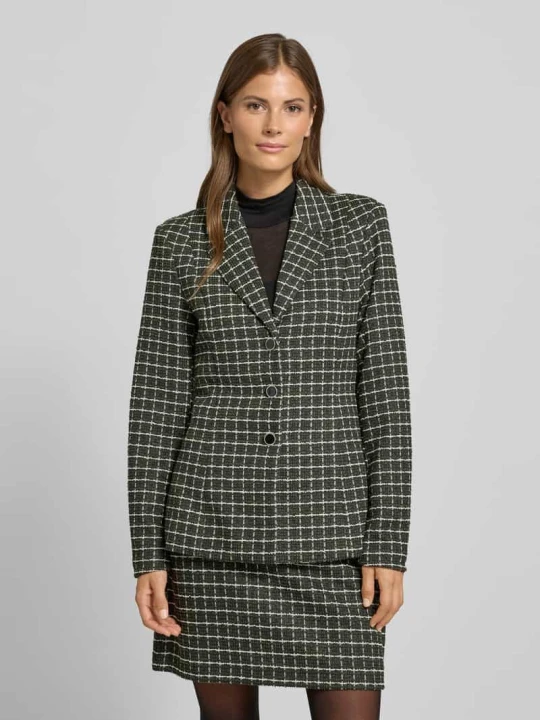 Zdjęcie produktu Żakiet o kroju slim fit z kołnierzem z połami model ‘KATE’ Ichi Khaki