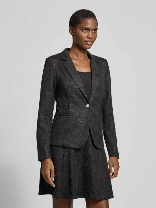 Zdjęcie produktu Żakiet o kroju slim fit z kołnierzem z połami model ‘Kate’ Ichi Czarny