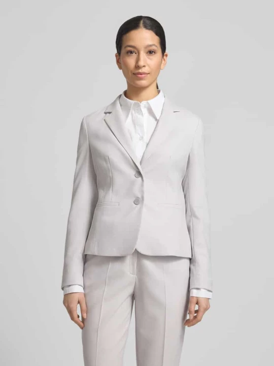 Zdjęcie produktu Żakiet o kroju slim fit z kołnierzem z połami MORE & MORE Jasnoszary