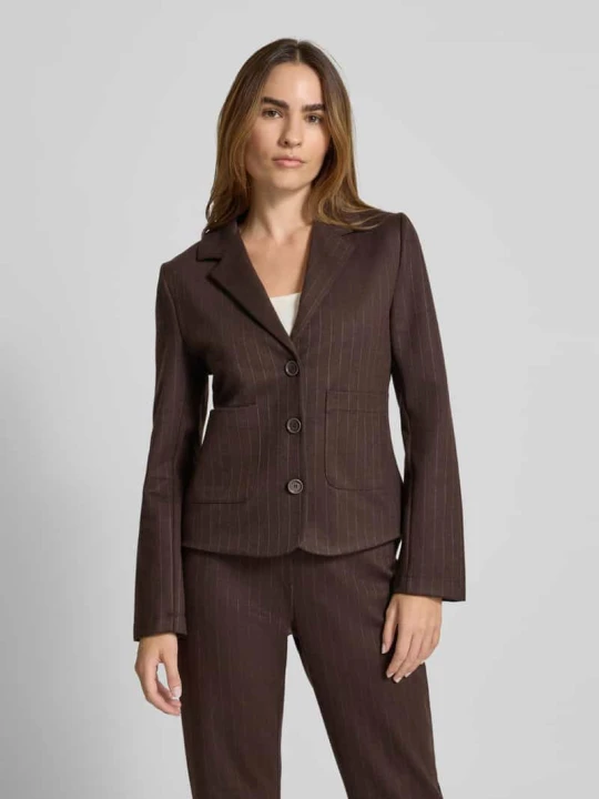 Zdjęcie produktu Żakiet o kroju slim fit z kołnierzem z połami Rich & Royal Ciemnobrązowy