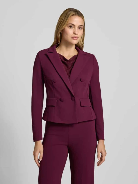 Zdjęcie produktu żakiet o kroju slim fit z kołnierzem z połami Rinascimento Bordowy