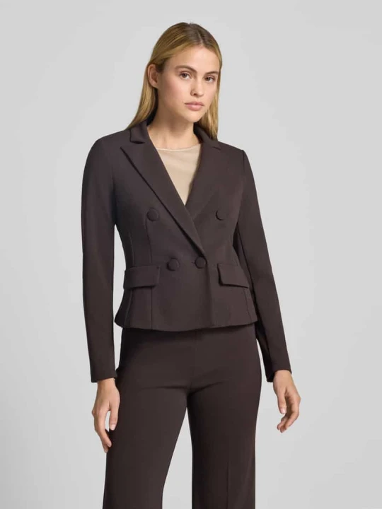 Zdjęcie produktu żakiet o kroju slim fit z kołnierzem z połami Rinascimento Ciemnobrązowy