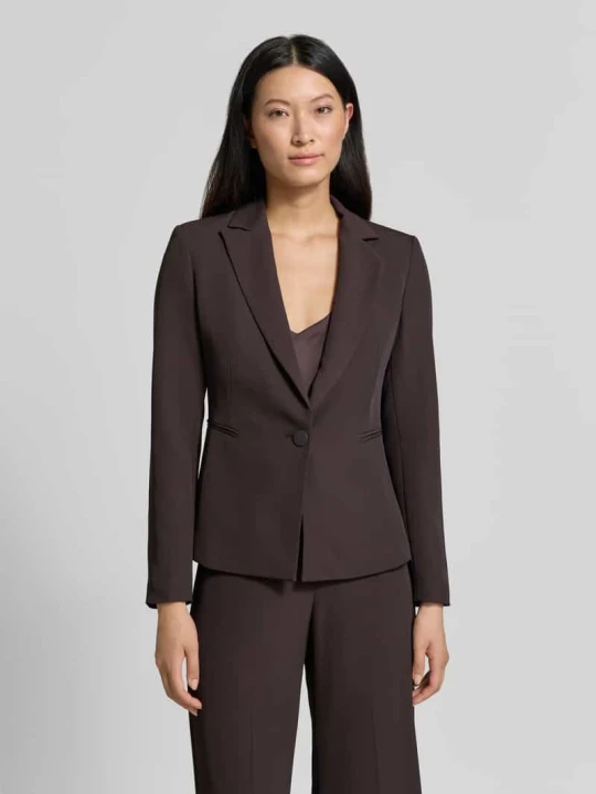 Zdjęcie produktu żakiet o kroju slim fit z kołnierzem z połami Rinascimento Ciemnobrązowy
