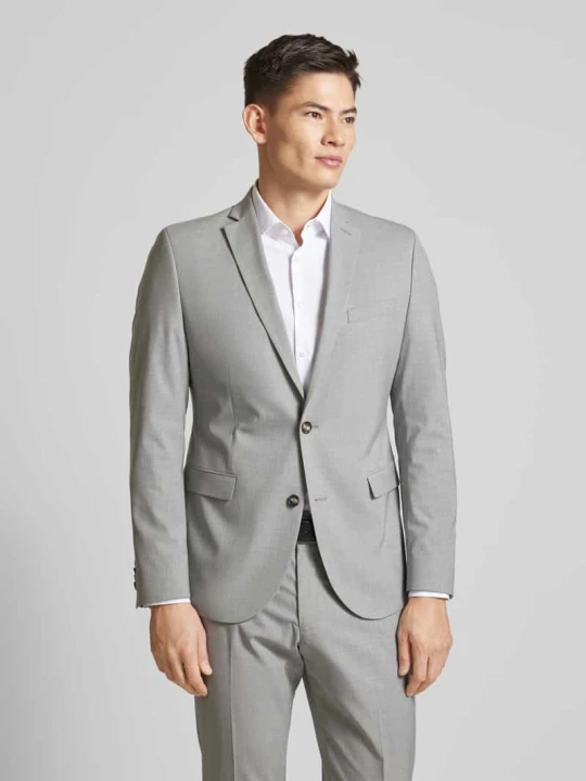 Zdjęcie produktu Żakiet o kroju slim fit z mieszanki elastycznej wiskozy z zapięciem na dwa guziki s.Oliver Jasnoszary