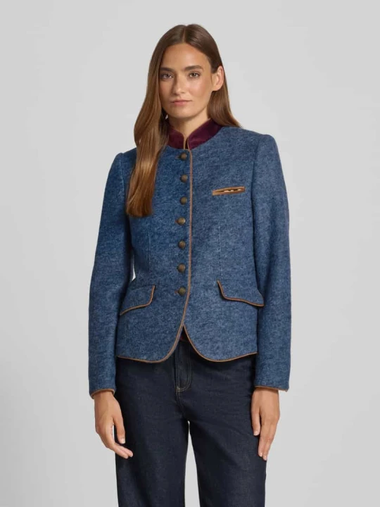 Zdjęcie produktu Żakiet o kroju slim fit z mieszanki wełny z kieszeniami z patką White Label Błękitny