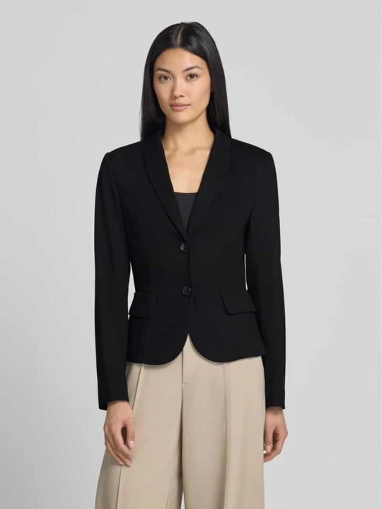 Zdjęcie produktu Żakiet o kroju slim fit z mieszanki wiskozy Marc Cain Czarny