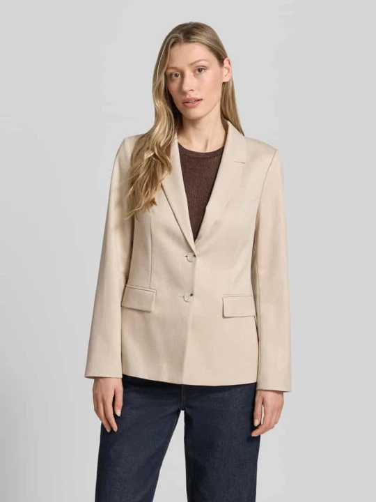 Zdjęcie produktu Żakiet o kroju slim fit z mieszanki wiskozy z kieszeniami z patką comma Piaskowy
