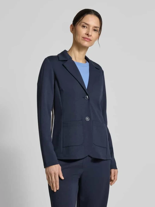 Zdjęcie produktu Żakiet o kroju slim fit z mieszanki wiskozy z kołnierzem z połami Betty Barclay Granatowy